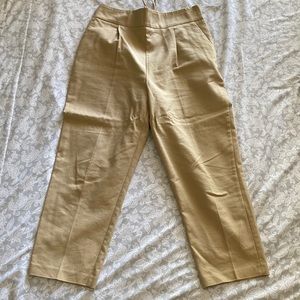 TOPSHOP khaki colored wide leg pants size 10